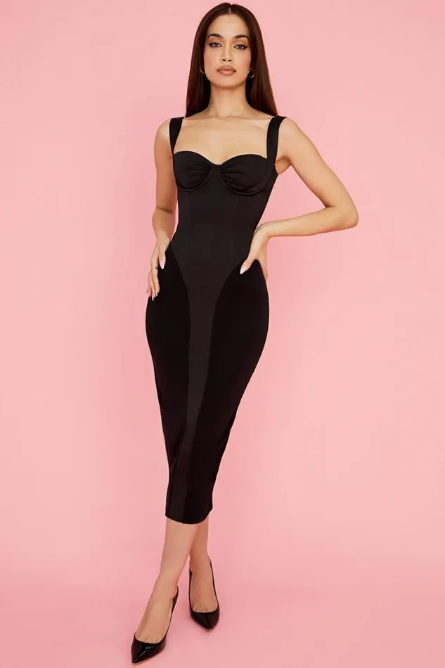Women Arielle Black Corset Midi Dress House Of CB Dresses Women Arielle Black Corset Midi Dress House Of CB Dresses