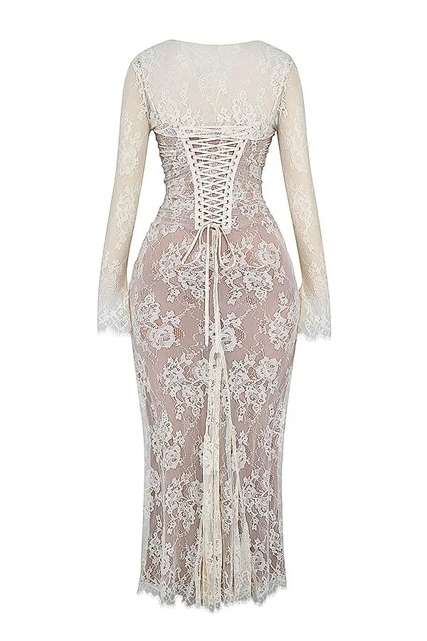 Women Artemis Vintage Cream Lace Maxi Dress House Of CB Dresses