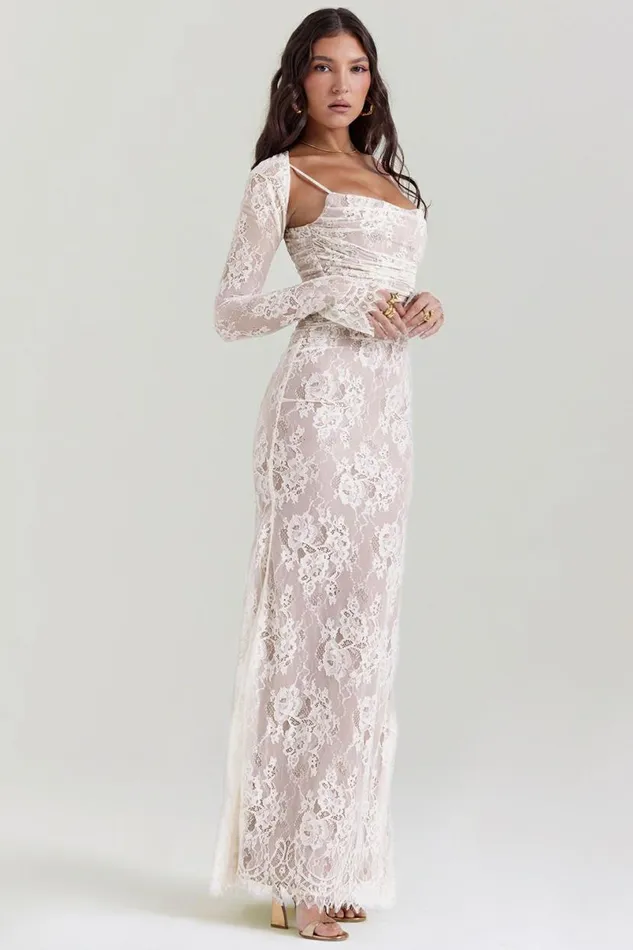 Women Artemis Vintage Cream Lace Maxi Dress House Of CB Dresses