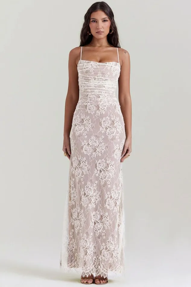 Women Artemis Vintage Cream Lace Maxi Dress House Of CB Dresses