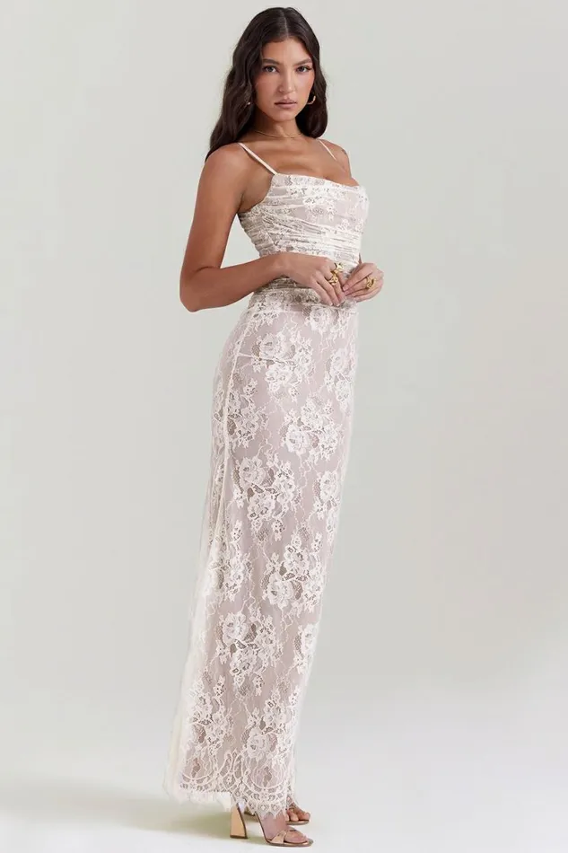 Women Artemis Vintage Cream Lace Maxi Dress House Of CB Dresses