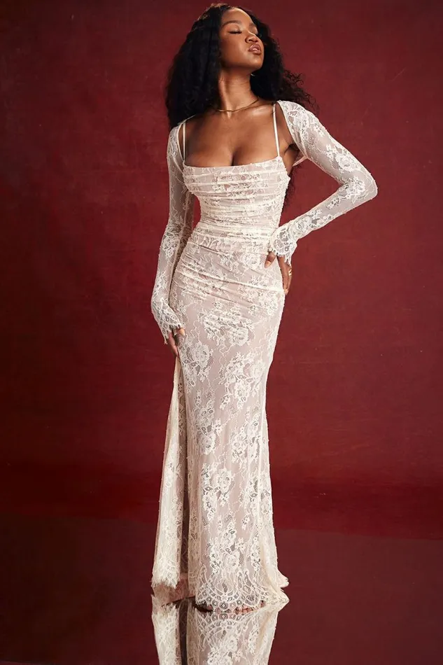 Women Artemis Vintage Cream Lace Maxi Dress House Of CB Dresses