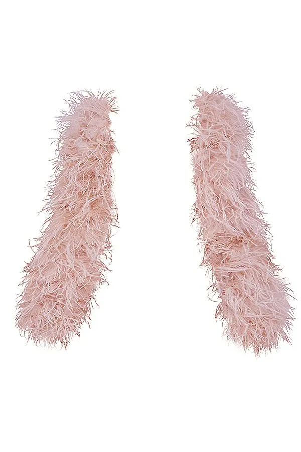 Women Ash Soft Pink Marabou Sleeve Jacket House Of CB Outerwear