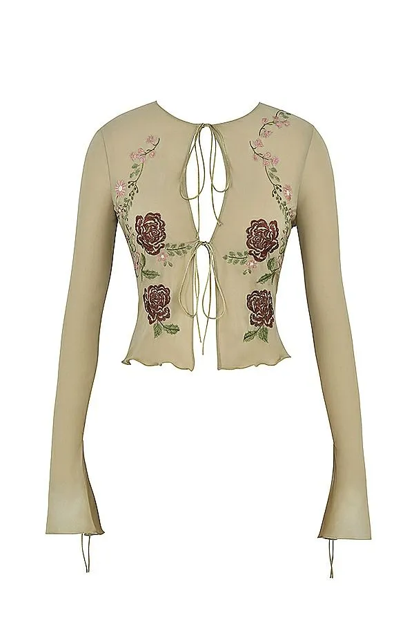 Women Asra Artichoke Floral Tie Front Top House Of CB Tops