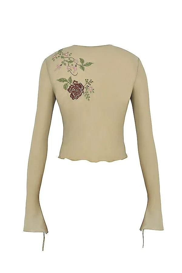 Women Asra Artichoke Floral Tie Front Top House Of CB Tops