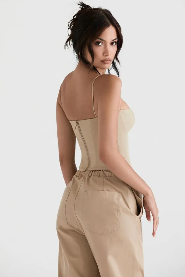 Women Audette Camel Structured Corset House Of CB Corsets Women Audette Camel Structured Corset House Of CB Corsets