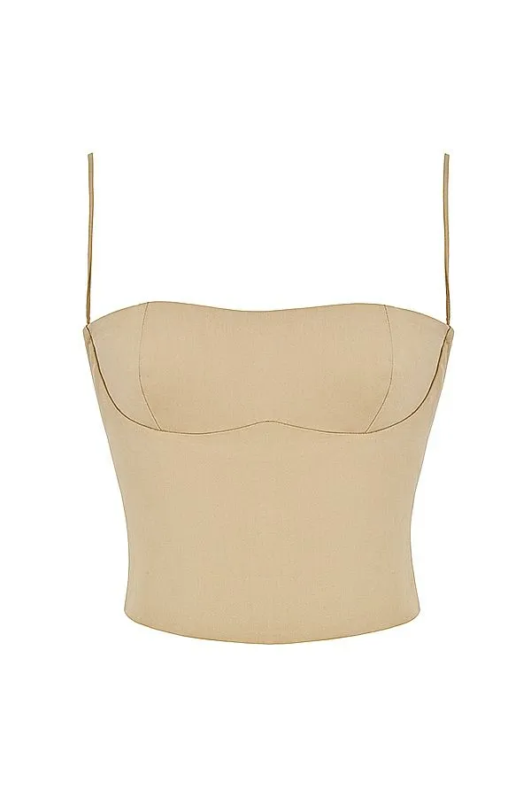 Women Audette Camel Structured Corset House Of CB Corsets Women Audette Camel Structured Corset House Of CB Corsets