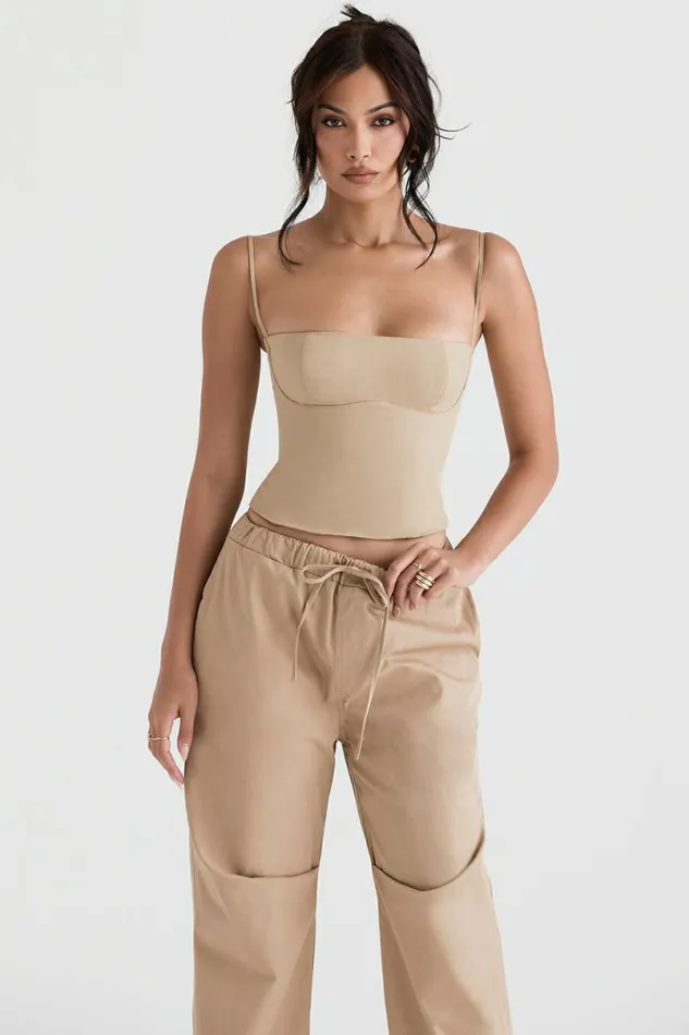 Women Audette Camel Structured Corset House Of CB Corsets Women Audette Camel Structured Corset House Of CB Corsets