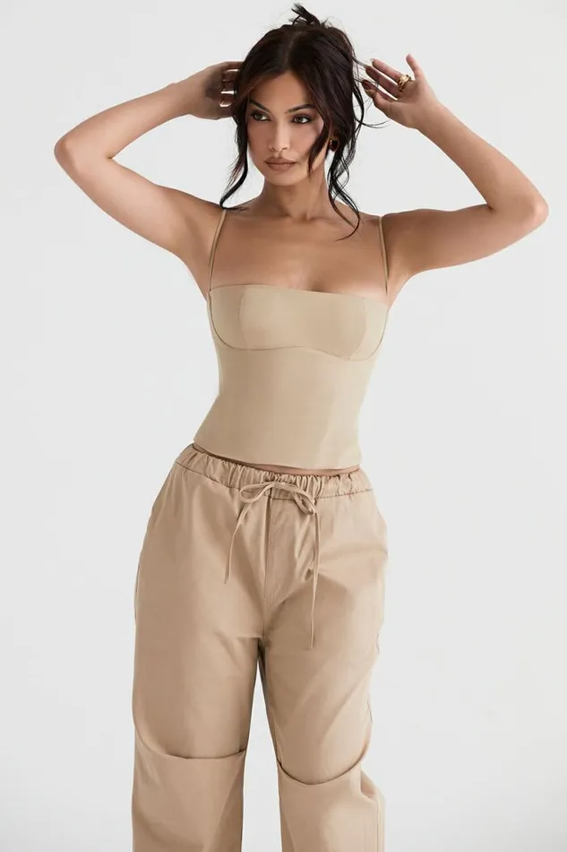 Women Audette Camel Structured Corset House Of CB Corsets Women Audette Camel Structured Corset House Of CB Corsets