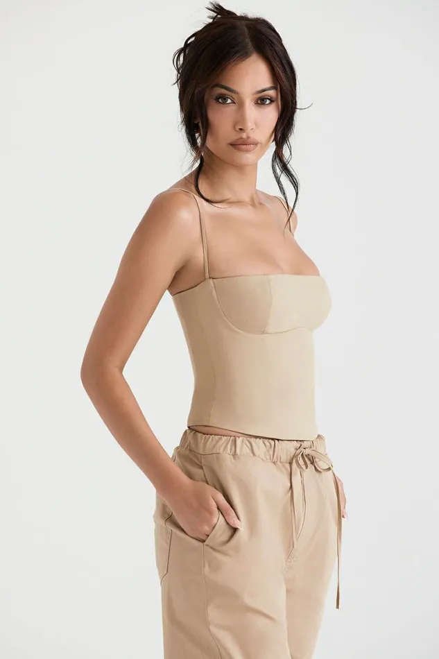Women Audette Camel Structured Corset House Of CB Corsets Women Audette Camel Structured Corset House Of CB Corsets