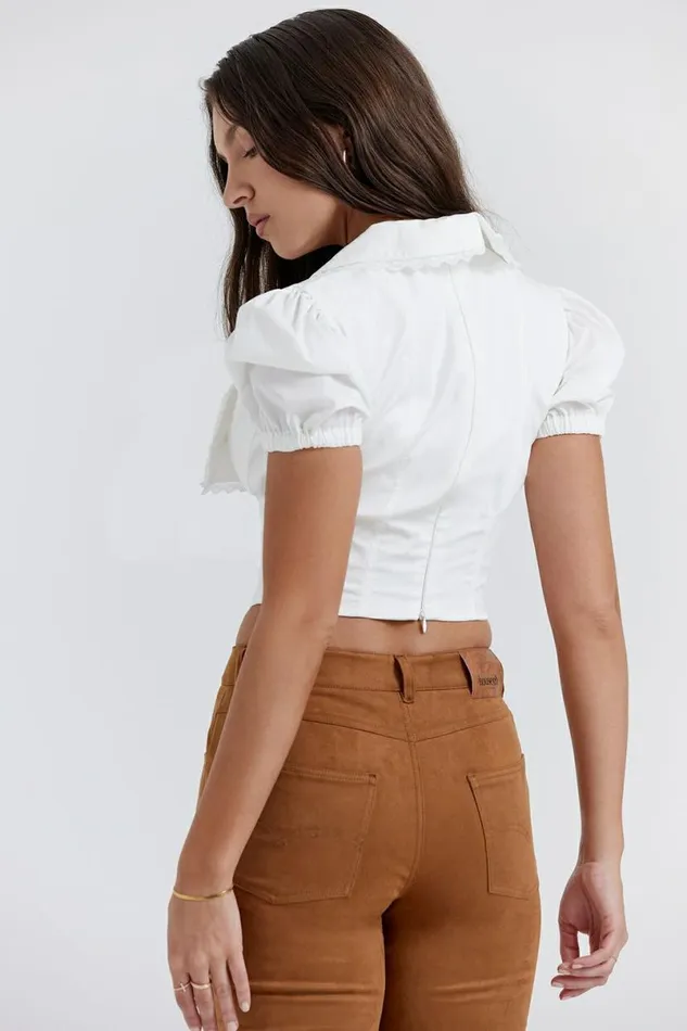 Women Augusta White Pin Tuck Top House Of CB Tops