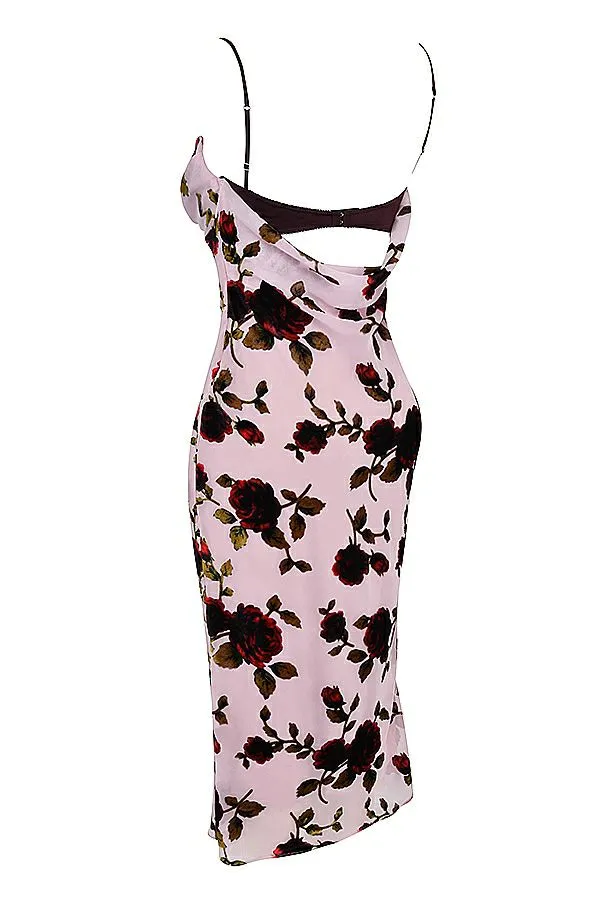 Women Azura Pink Devore Midi Dress House Of CB Dresses Women Azura Pink Devore Midi Dress House Of CB Dresses