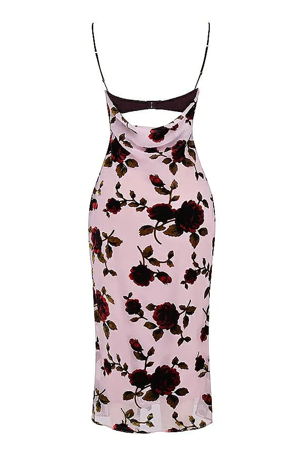 Women Azura Pink Devore Midi Dress House Of CB Dresses Women Azura Pink Devore Midi Dress House Of CB Dresses