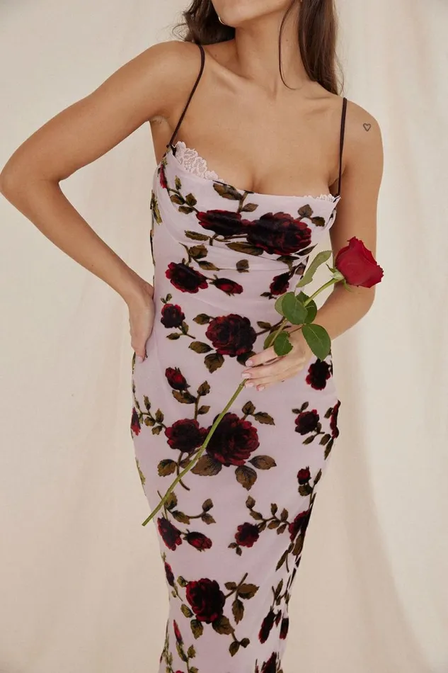 Women Azura Pink Devore Midi Dress House Of CB Dresses Women Azura Pink Devore Midi Dress House Of CB Dresses