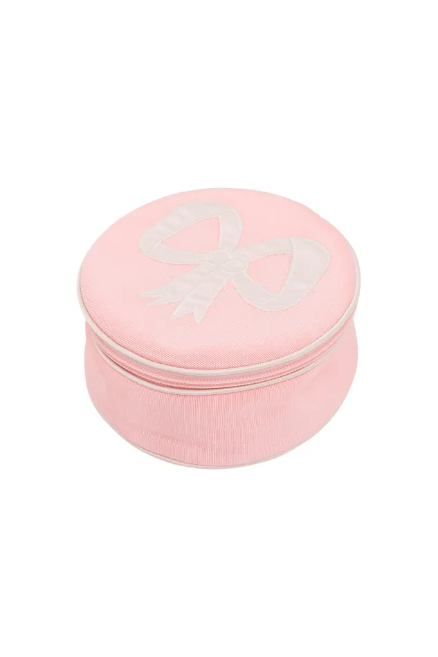 Women Bags and Travel LoveShackFancy Walker Valentine Round Zip Jewelry Case Pink