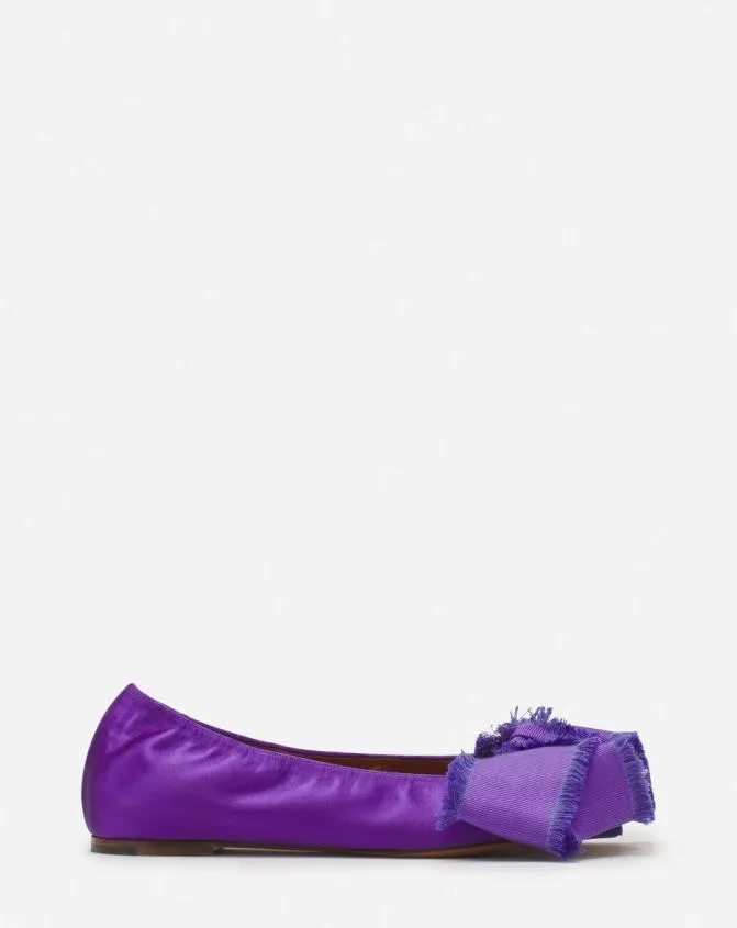 Women Ballerinas Lanvin Ballerina Flat With A Satin Bow Anemone