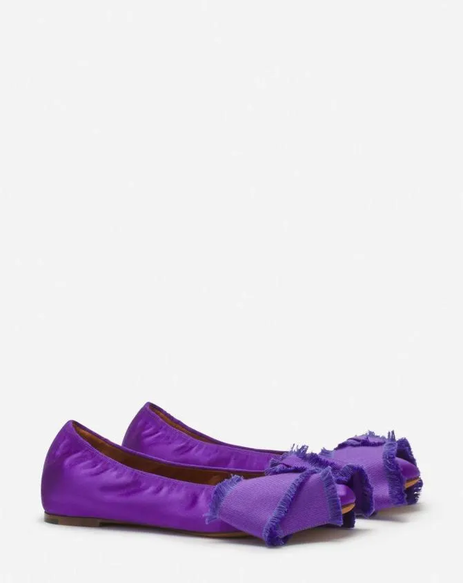 Women Ballerinas Lanvin Ballerina Flat With A Satin Bow Anemone