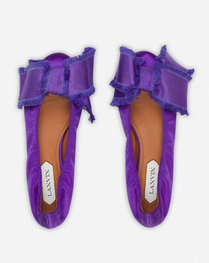 Women Ballerinas Lanvin Ballerina Flat With A Satin Bow Anemone