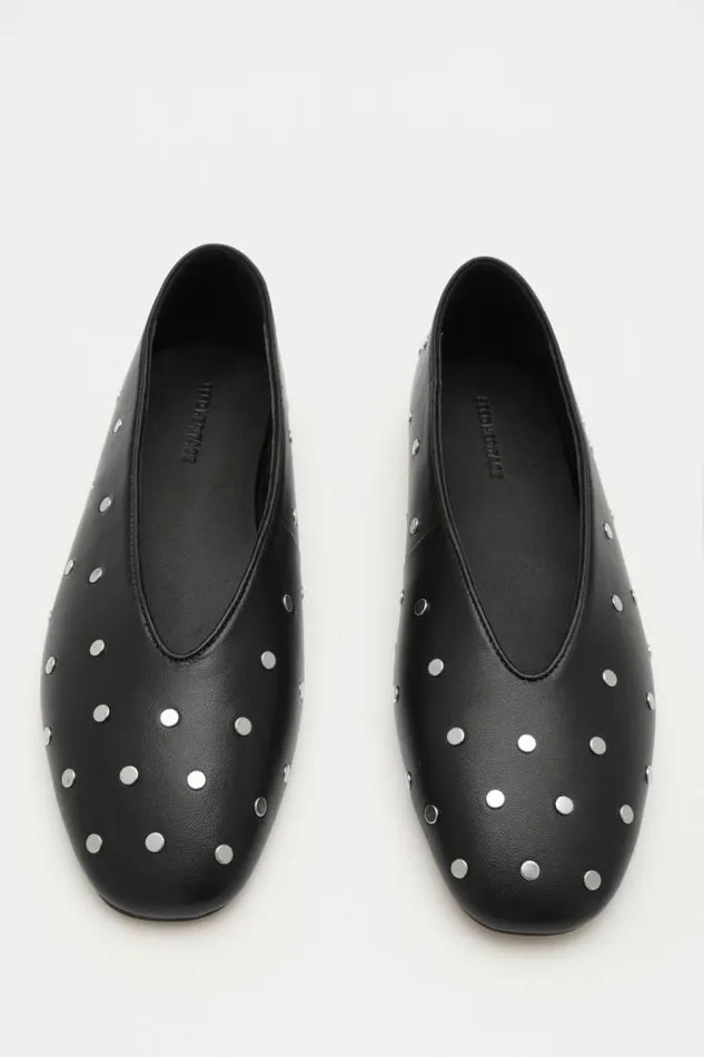 Women Ballets Seed Heritage Margot Studded Ballet Flat Black