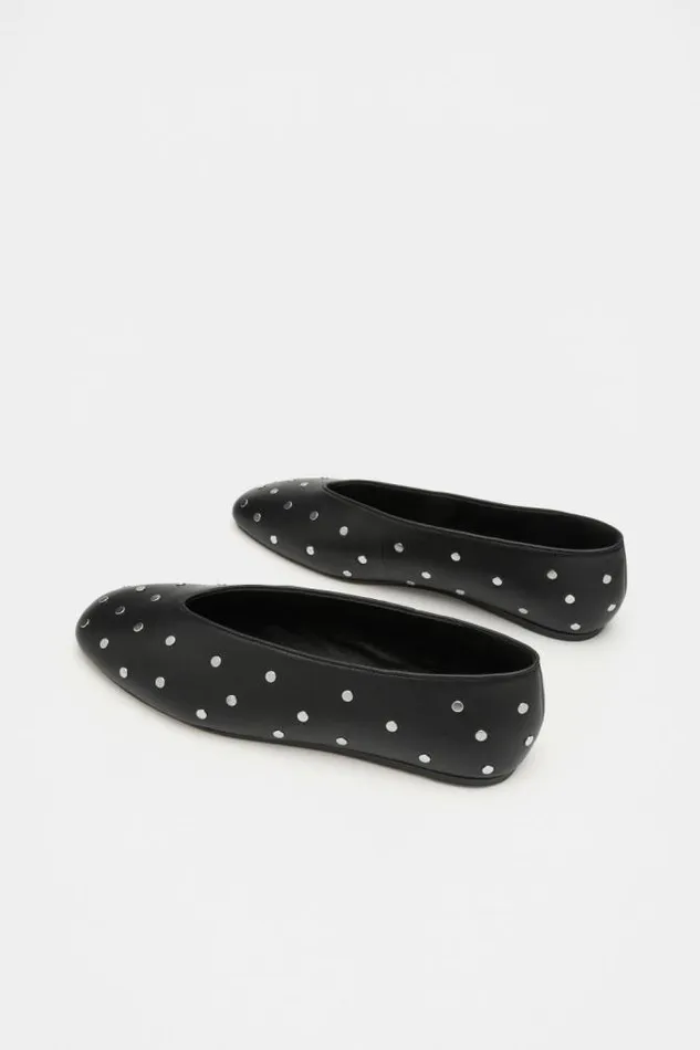 Women Ballets Seed Heritage Margot Studded Ballet Flat Black