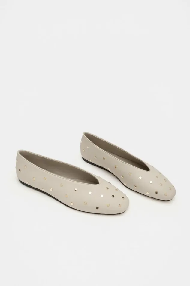 Women Ballets Seed Heritage Margot Studded Ballet Flat Oat