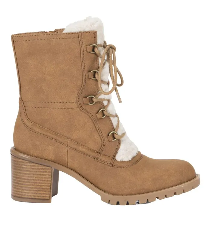 Women Baretraps Booties Hadlee Lace Up Bootie Cognac