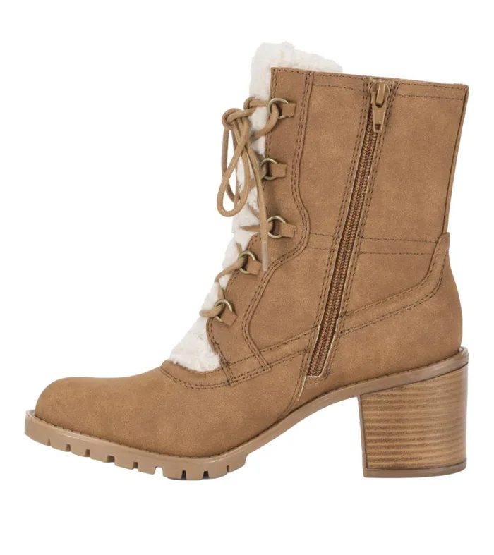 Women Baretraps Booties Hadlee Lace Up Bootie Cognac