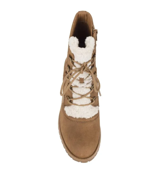 Women Baretraps Booties Hadlee Lace Up Bootie Cognac