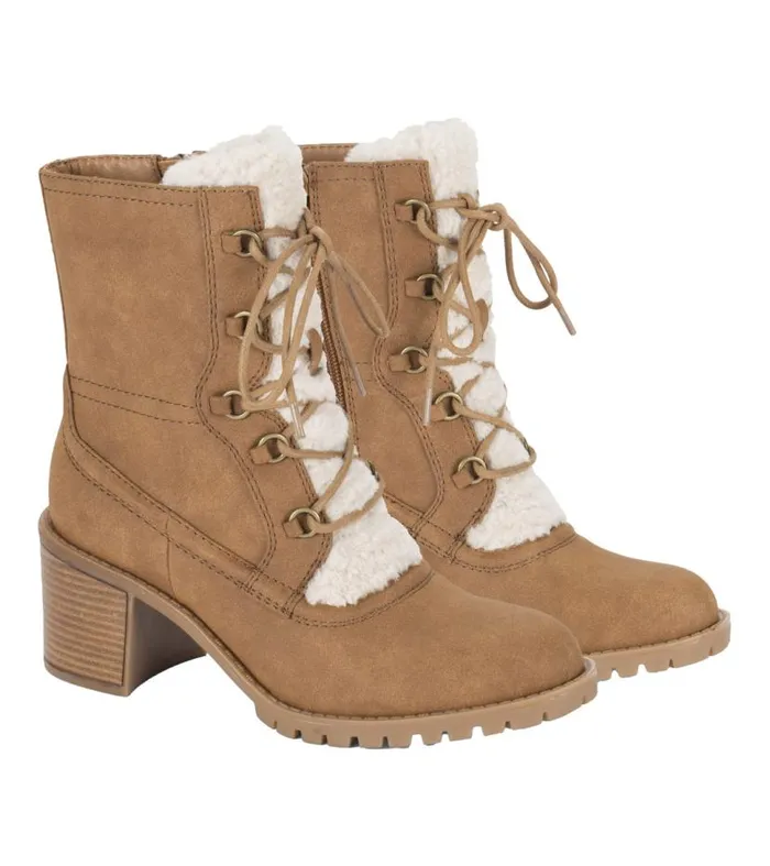 Women Baretraps Booties Hadlee Lace Up Bootie Cognac
