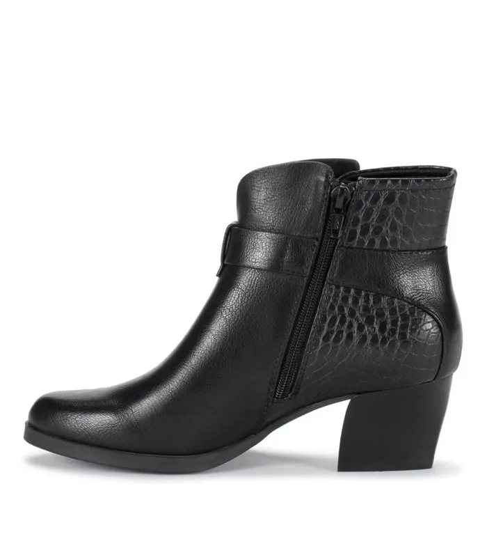 Women Baretraps Booties Lane Block Heel Bootie Black Croco