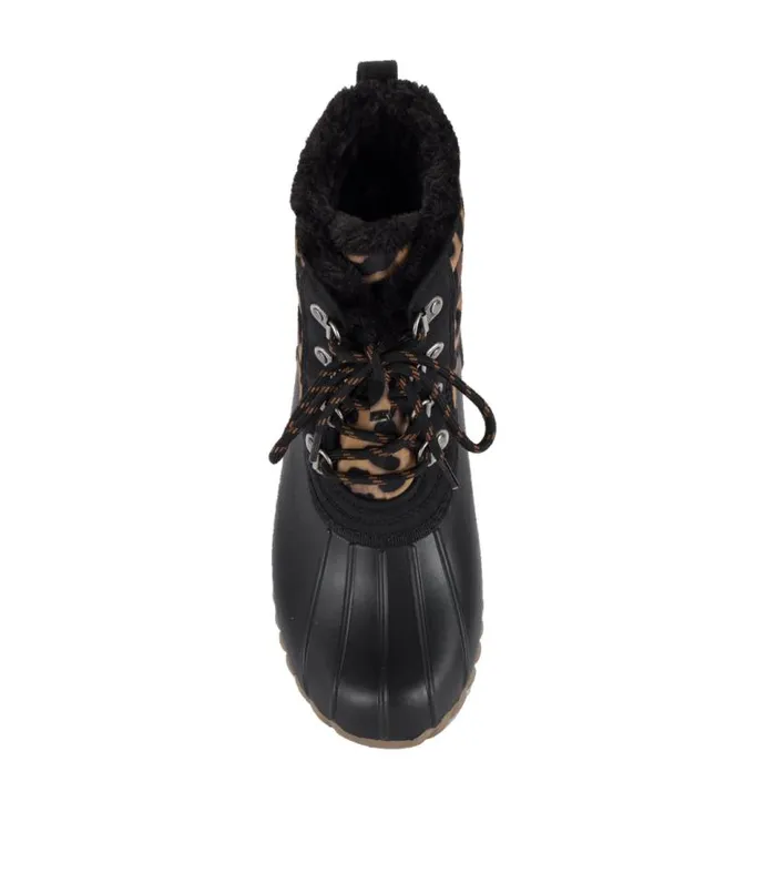 Women Baretraps Cold Weather Boots Flynn Duck Boot Black Leopard Women Baretraps Cold Weather Boots Flynn Duck Boot Black Leopard