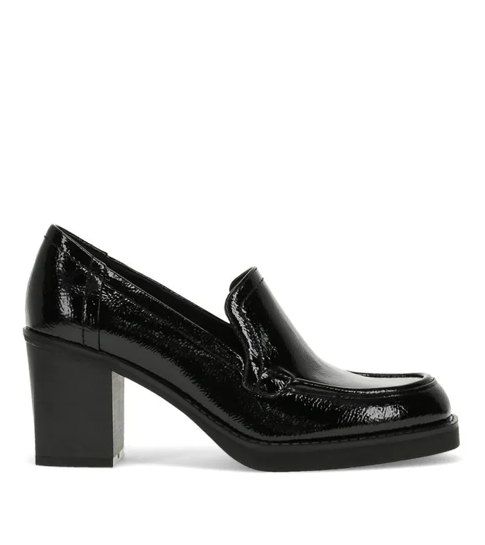 Women Baretraps Flats and Loafers Gretel Block Heel Loafer Black Patent Women Baretraps Flats and Loafers Gretel Block Heel Loafer Black Patent