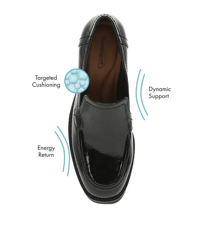 Women Baretraps Flats and Loafers Gretel Block Heel Loafer Black Patent Women Baretraps Flats and Loafers Gretel Block Heel Loafer Black Patent