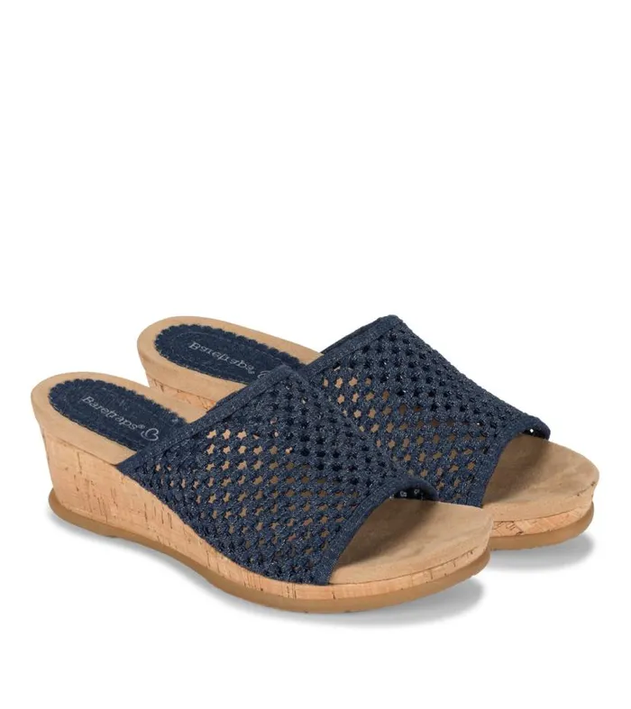 Women Baretraps Slides and Slip On Sandals Flossey Wedge Slide Sandal Dark Denim Women Baretraps Slides and Slip On Sandals Flossey Wedge Slide Sandal Dark Denim