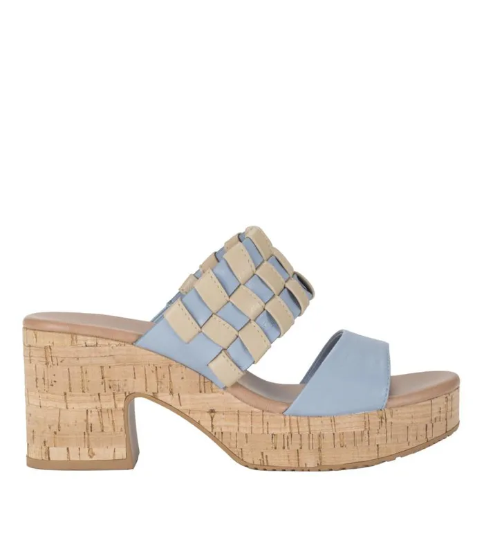 Women Baretraps Slides and Slip On Sandals Mavis Block Heel Slide Sandal Island Blue Women Baretraps Slides and Slip On Sandals Mavis Block Heel Slide Sandal Island Blue