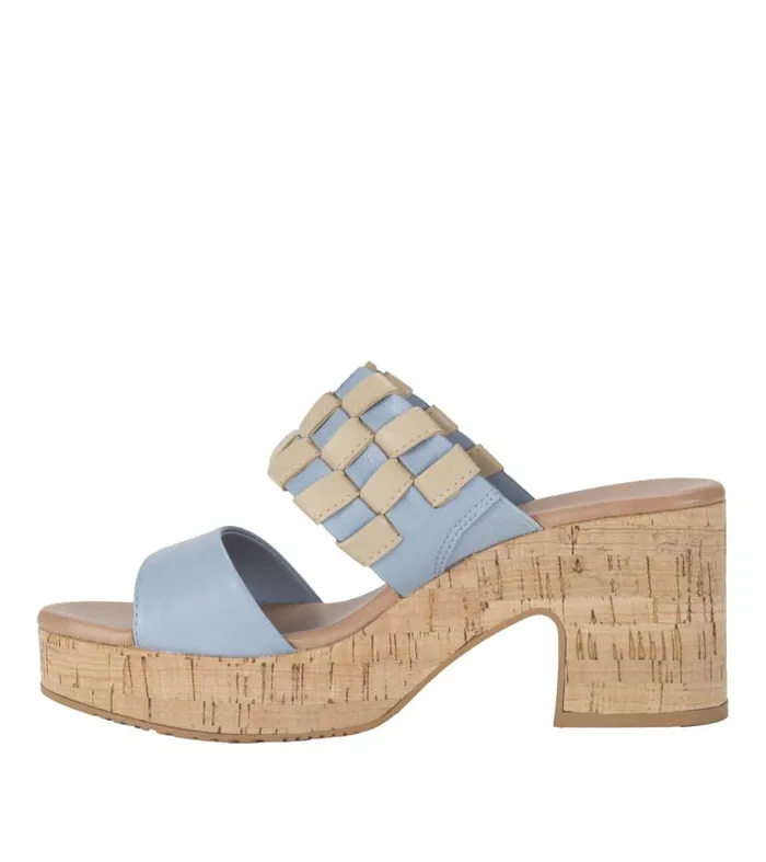 Women Baretraps Slides and Slip On Sandals Mavis Block Heel Slide Sandal Island Blue Women Baretraps Slides and Slip On Sandals Mavis Block Heel Slide Sandal Island Blue