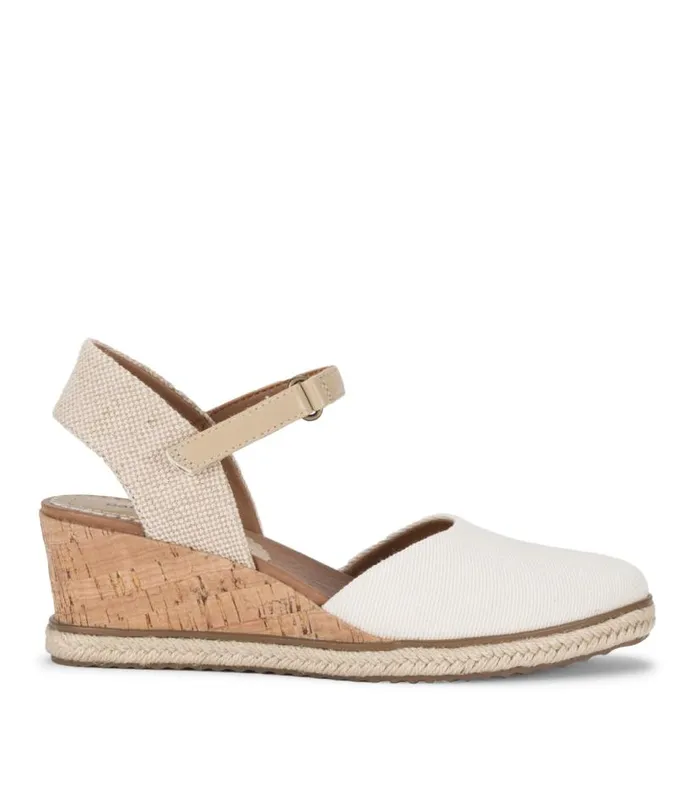 Women Baretraps Wedge Sandals Ocean Closed Toe Wedge Sandal Cream