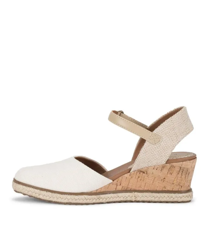 Women Baretraps Wedge Sandals Ocean Closed Toe Wedge Sandal Cream