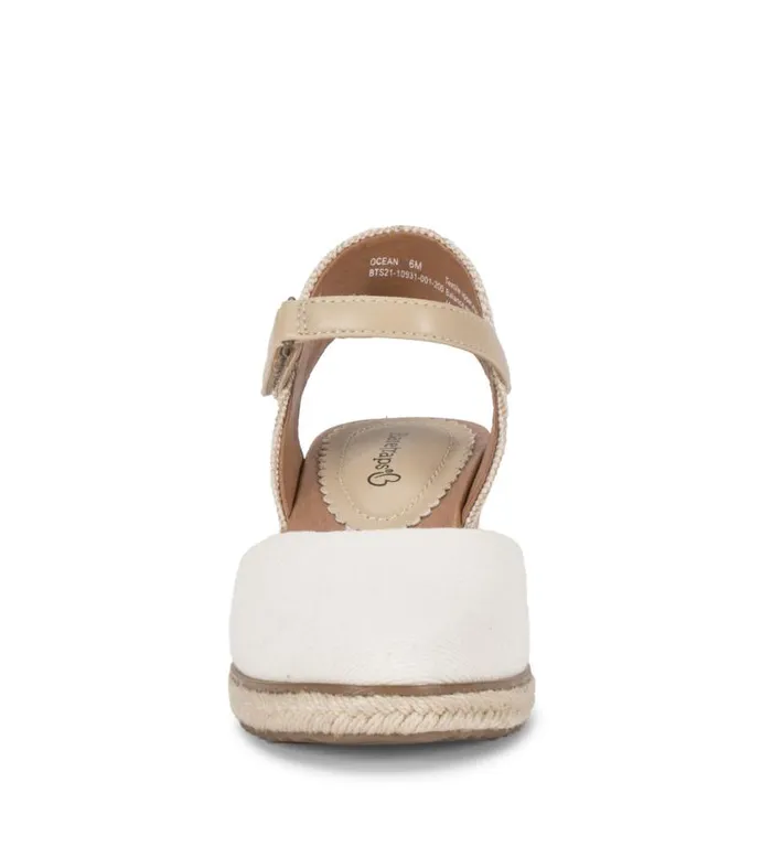 Women Baretraps Wedge Sandals Ocean Closed Toe Wedge Sandal Cream