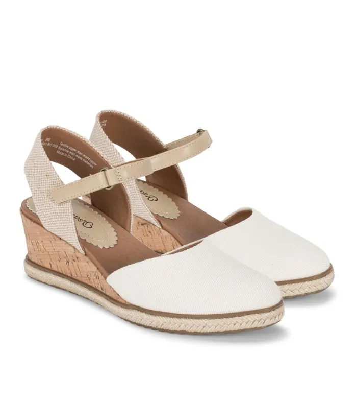 Women Baretraps Wedge Sandals Ocean Closed Toe Wedge Sandal Cream
