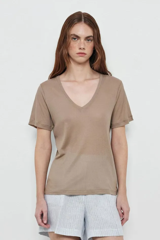 Women BATH 8211 Cotton Silk Jersey Tshirt 8211 Corda Massimo Alba Tops
