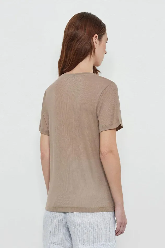Women BATH 8211 Cotton Silk Jersey Tshirt 8211 Corda Massimo Alba Tops