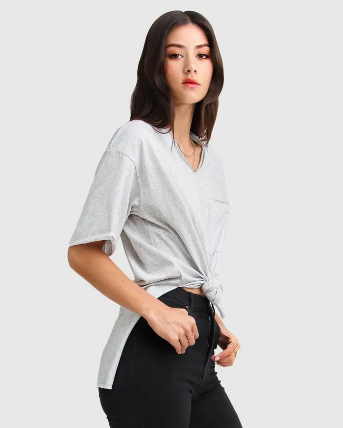 Women Belle and Bloom Brave Soul Oversized TShirt 8211 Grey Tops