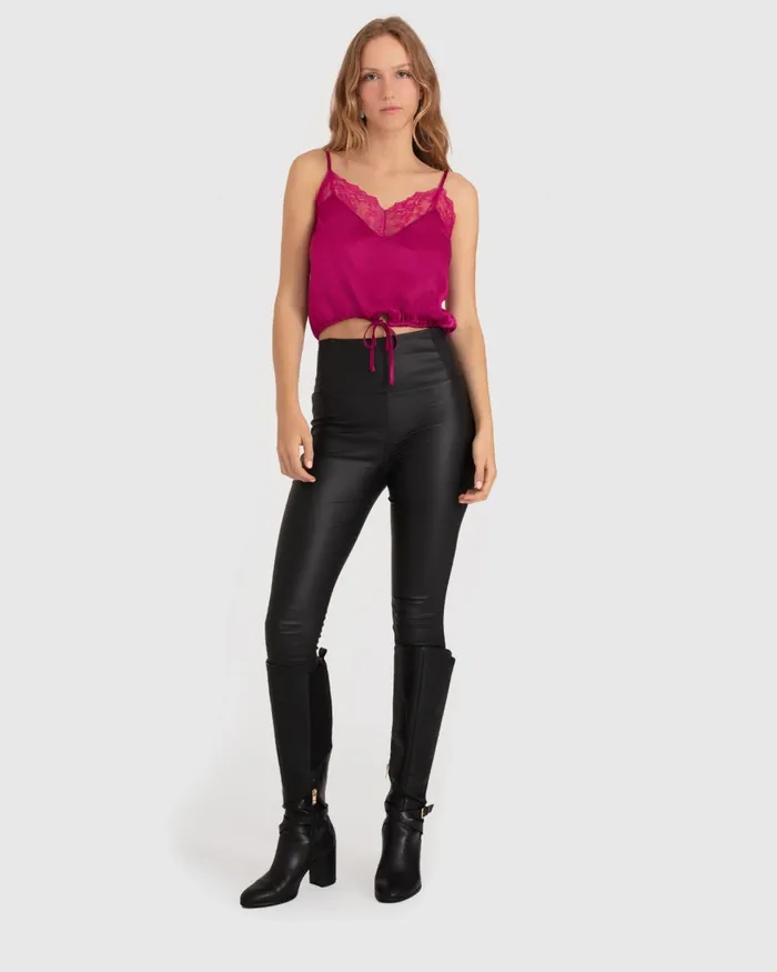 Women Belle and Bloom Friday Nights Lace Cami 8211 Fuchsia Tops
