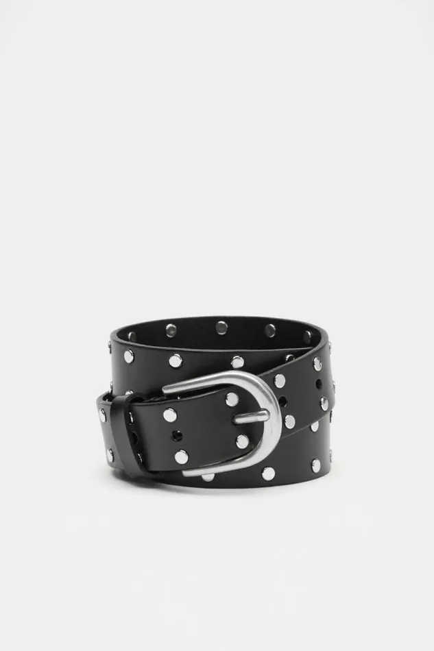 Women Belts Seed Heritage Ada Studded Belt Black