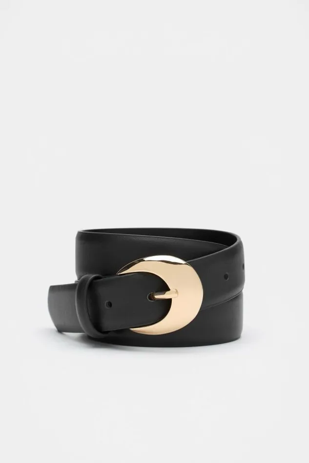 Women Belts Seed Heritage Dove Circle Buckle Belt Black