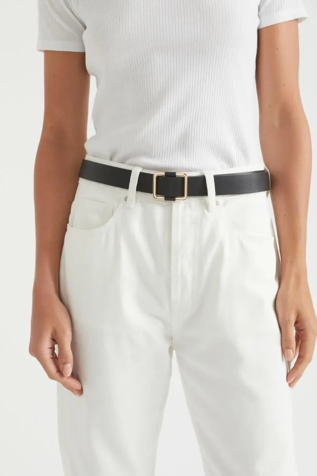 Women Belts Seed Heritage Naomi Leather Hip Belt Black