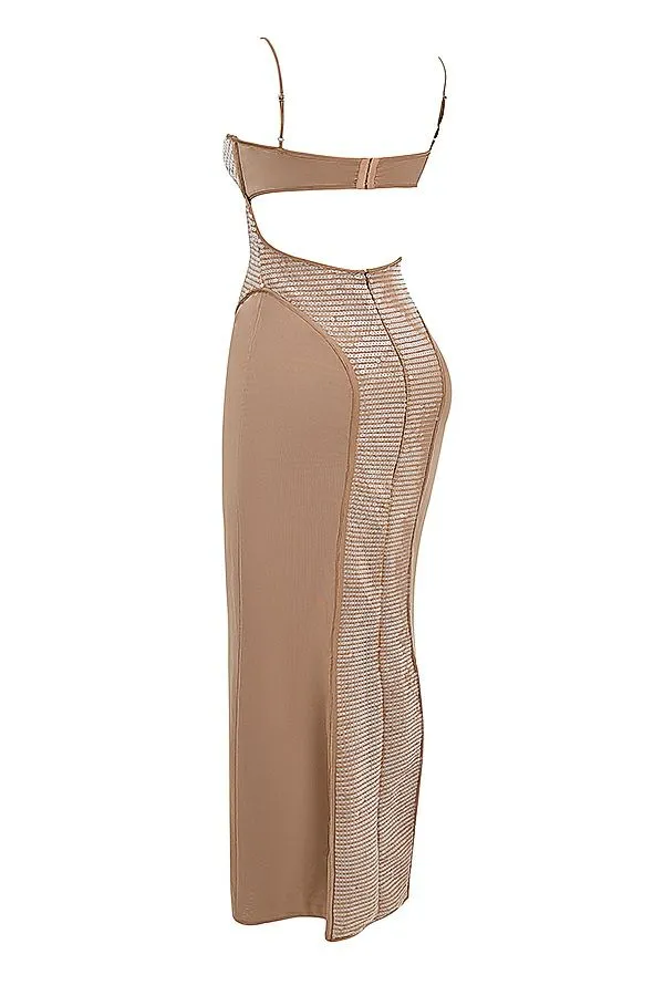 Women Bonita Cafe Au Lait Sequin Maxi Dress House Of CB Dresses
