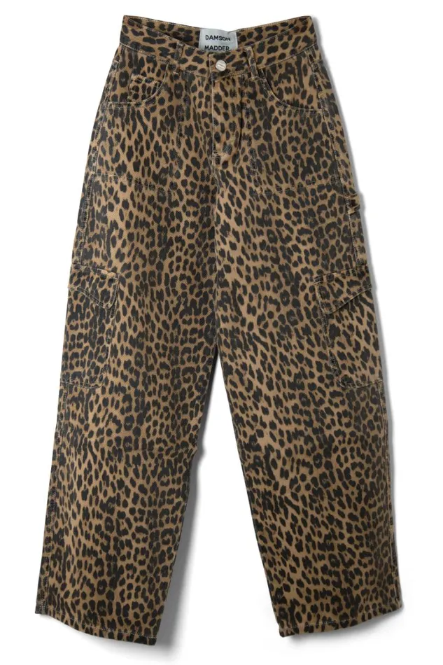 Women Bottoms Damson Madder Cargo Jeans 8211 Leopard