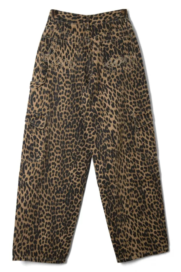 Women Bottoms Damson Madder Cargo Jeans 8211 Leopard